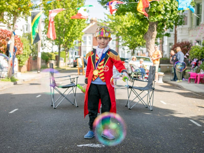 Cameron, five, at the Allens Road street party in Southsea