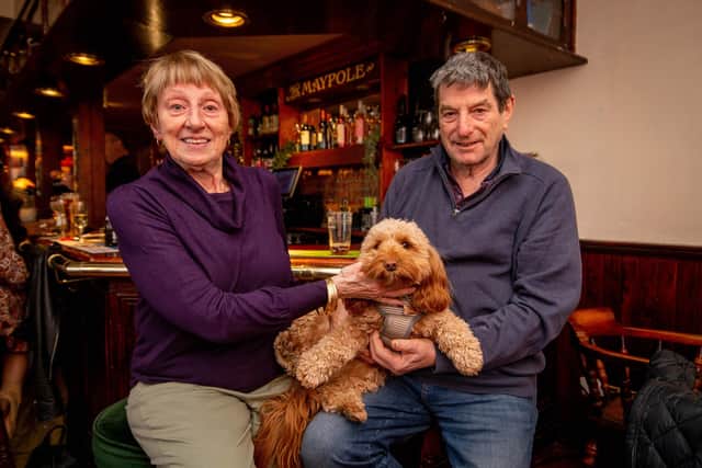 Pictured: Ester and Keith Davis with their dog, Teddi
Picture: Habibur Rahman