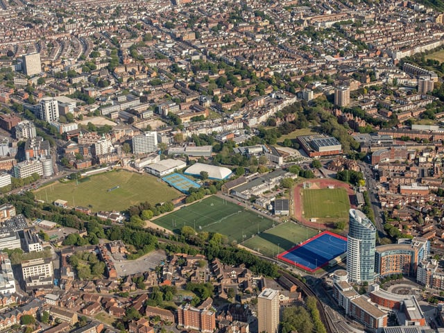 Portsmouth city from the air - including the lipstick tower at Gunwharf
Picture: Habibur Rahman