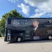 The 'Anyone for Tea?' tour bus. 