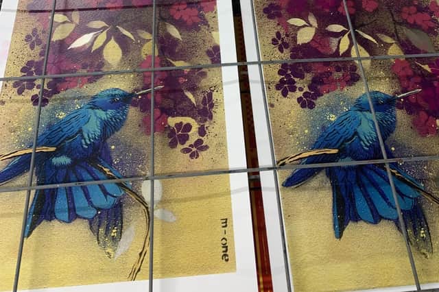 Prints created by Matt Dixon, aka M-One, for his show with partner Jeannie McConville - Prints and Pieces, which is at The Corner Collective in Albert Road, Southsea from March 28- April 7, 2024