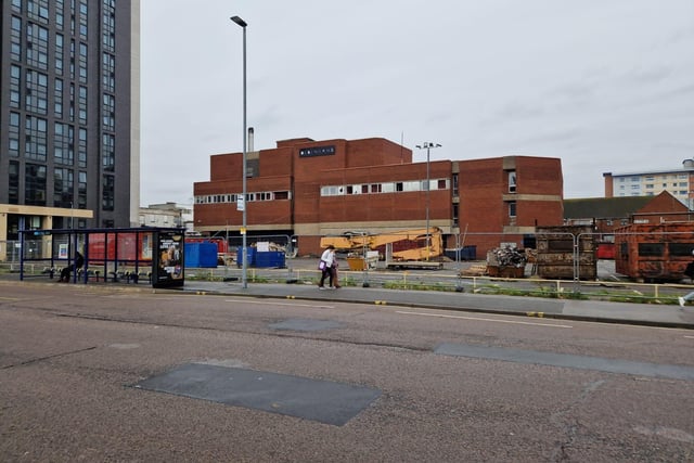 Debenhams in Commercial Road is set to become "Portsmouth's first skyscraper." Pictured is the back of the site.