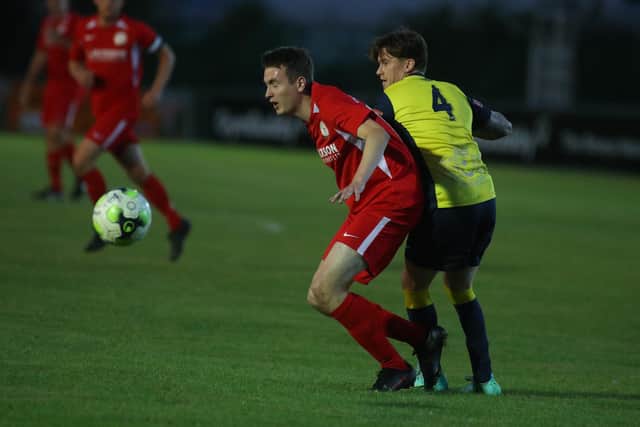 Horndean's Harry Jackson, left, and Josh Mound of Moneyfields. Picture Stuart Martin