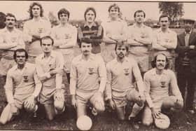 DENMEAD: Meon Valley League Division 1. Back (from left): Peter Ansty, Mark Steel, Robert Read, John Steel, Tim Beazley, L Davies, Peter Steel, Alan Higgins (trainer). Front: Graham Boyce, J Rowley, Howard Broad, M Vine, Brian Distin