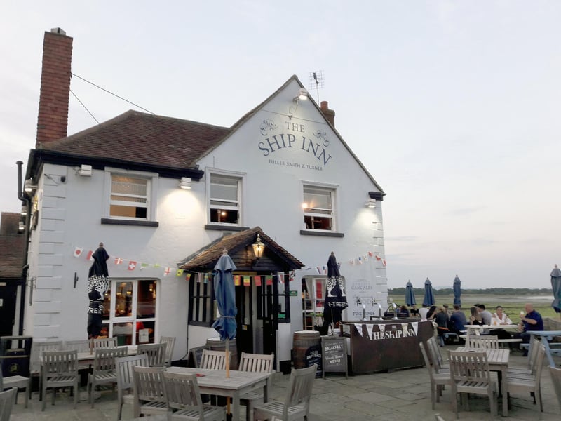 The Ship Inn in Langstone Road, Langstone, has a real fire according to Fullers website.