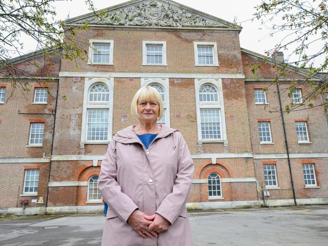 Pauline Richardson took the tour round her old workplace. She worked at the offices in Haslar hospital until its closure when she relocated to QA Hospital. Picture: Keith Woodland (070921-12)