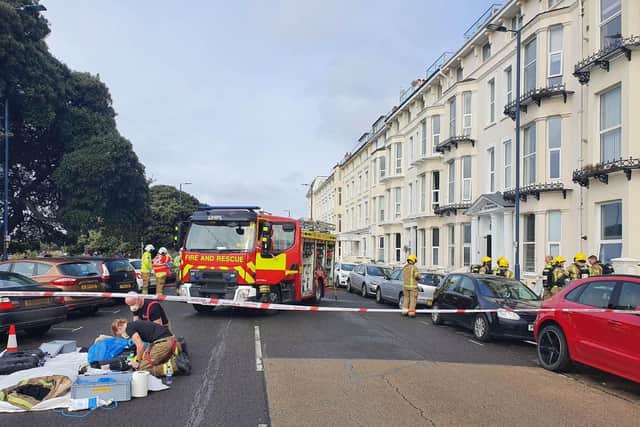 Firefighters attending an incident in South Parade, Southsea. Picture: Contributed