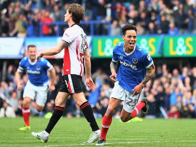 Kyle Bennett was Paul Cook's first signing as Pompey boss - and two years later netted in the May 2017 hammering of Cheltenham which captured the League Two title. Picture: Harry Murphy/Getty Images.