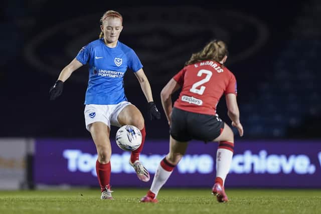 Evie Gane is back with Pompey Women after last year quitting football following mental health issues and depression. Picture: Jason Brown Photography