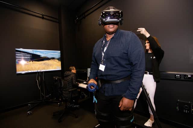 Samuel Audu at the CCIXR's Virtual Reality tech room.  Picture: Habibur Rahman