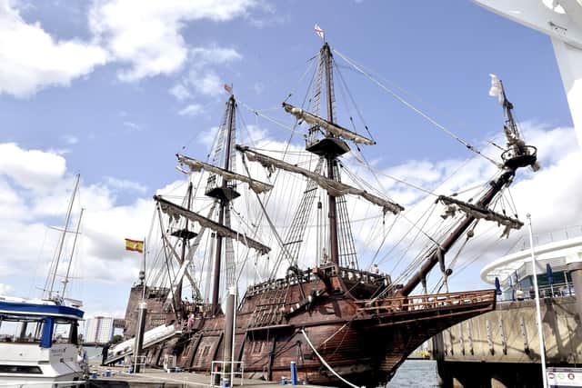 The Galeón Andalucía is docked in Gunwharf from Thursday, July 31 and Sunday, August 3. Picture: Sarah Standing (010825-7919)