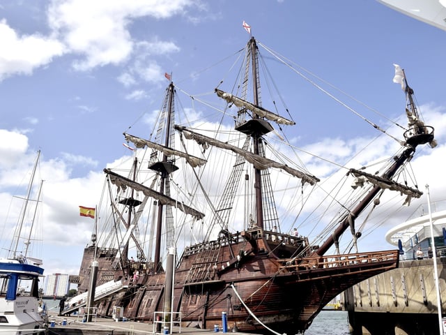 The Galeón Andalucía is docked in Gunwharf from Thursday, July 31 and Sunday, August 3. Picture: Sarah Standing (010825-7919)