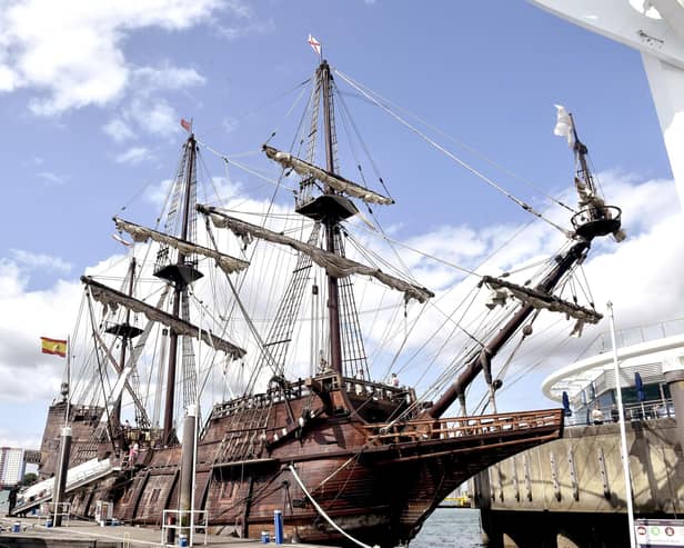 The Galeón Andalucía is docked in Gunwharf from Thursday, July 31 and Sunday, August 3.  Picture: Sarah Standing (010825-7919)