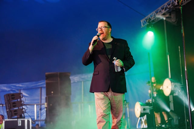 Pictured: Comedian Frankie Boyle performing at Big Top Comedy and Cabaret tentPicture:Marcin Jedrysiak