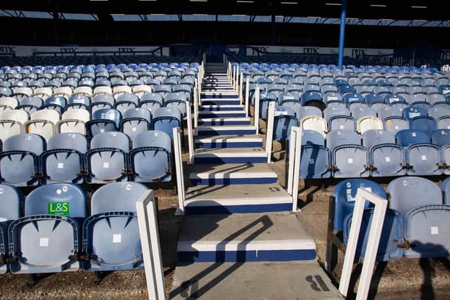 The existing North Stand lower with its uneven steps. This section will be bulldozed and rebuilt during redevelopment. Picture: Habibur Rahman