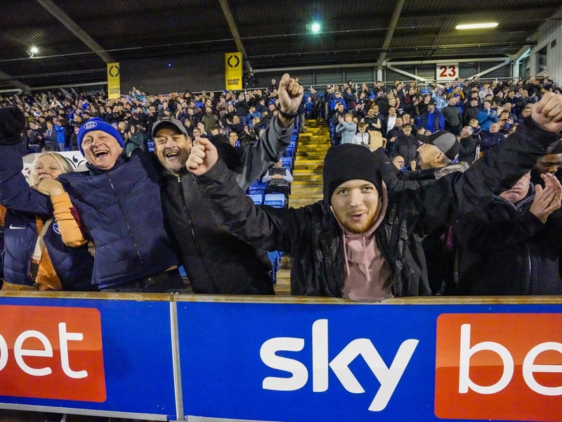 Pompey were accompanied by more than 1,500 fans for the trip to Shrewsbury