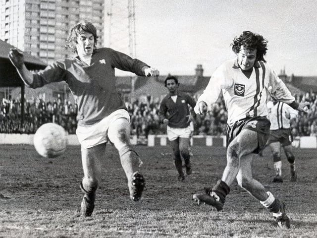 ‘The connection I felt when I arrived was fantastic. It was a family-orientated club, everyone got on, in those days we had only 18 players because the youth team had been scrapped.
‘The fans are very loyal to the club. Win, lose or draw, they are behind the club all the time, they’re amazing.
‘Even when you are losing, you’d be out there on the pitch and hear this ‘Play Up Pompey, Pompey Play Up’.
'Players like to feel that backing and it made us raise our games even more, trying to give 100 per cent for those people.’
PICTURE: Obtained from Library archives
