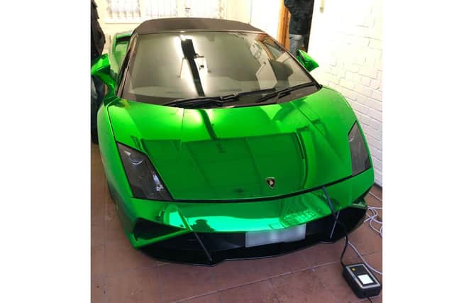 In the early hours of Tuesday, 12 May officers from the Met's Specialist Crime Command carried out three simultaneous search warrants at residential addresses in London. The warrants form part of a joint investigation by the MPS and Hampshire Constabulary into a county line being run between London and Hampshire. Officers arrested five people and seized a Lamborghini. Picture: Met Police