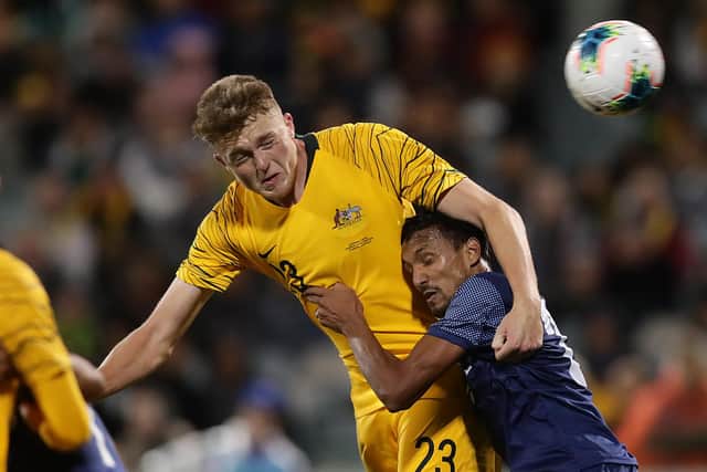 Harry Souttar pictured on international duty for Australia. Picture: Mark Metcalfe/Getty Images