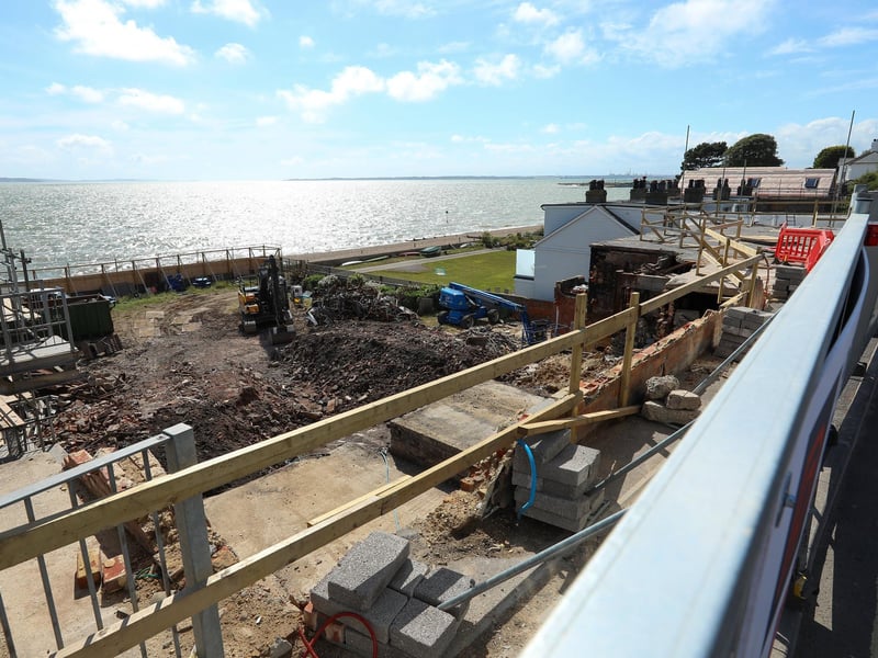 Demolition site at the Osborne View pub, Hill Head, Fareham, showing ongoing workPicture: Chris  Moorhouse (100724-012)