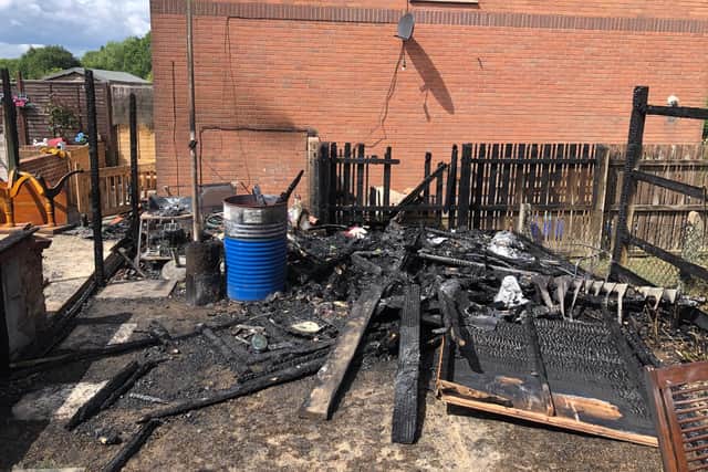 The remains of the artist studio in the Ditcham Crescent property. Picture: Richard Lemmer