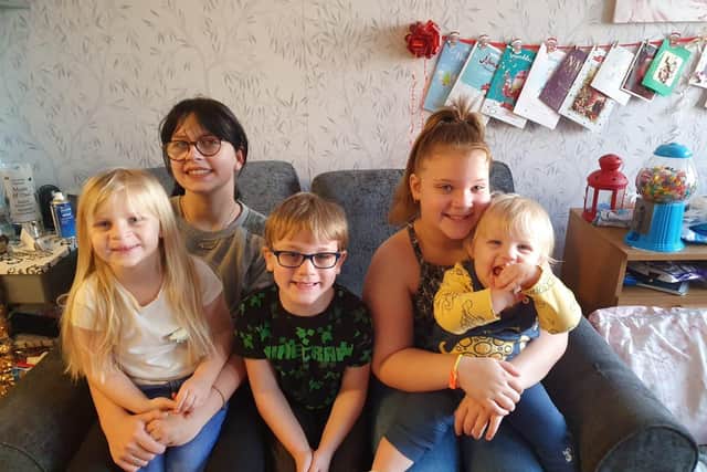 Tributes have been paid to Jorja Halliday, 15, from Portsmouth who died with Covid. From left, Daisie, Jorja, Kallum, Julie and Oscar
