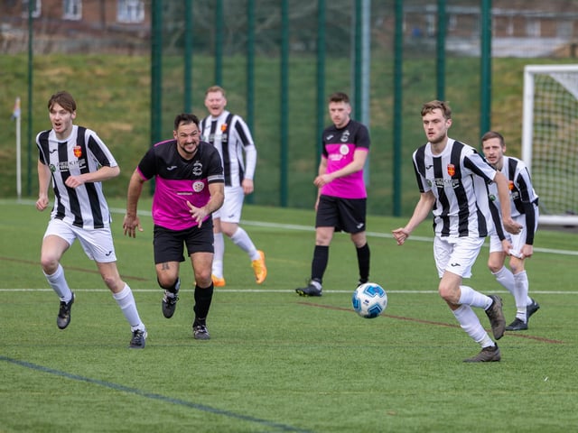 Harvest (pink) v Hayling (black & white). Picture: Mike Cooter