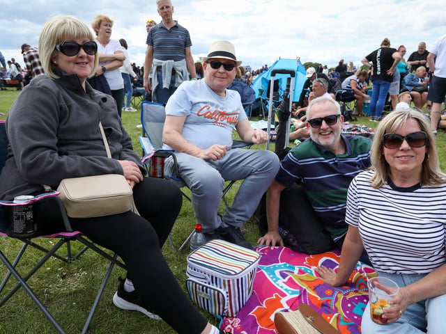 From left, Angie and Martin Pilbeam, and Andy and Bridie Boss. Portsmouth's Armed Forces Day, Southsea CommonPicture: Chris  Moorhouse (080624-64)