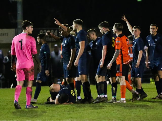 A Hamble player is down injured. Picture: Nathan Lipsham