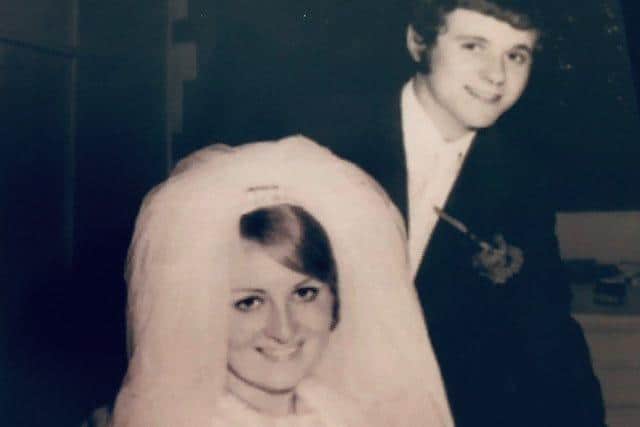 Reg and Patsy Killengray from Bletchley met at Mill Rythe Holiday Village 51 years ago, and returned for a tour for their 50th wedding anniversary. Pictured: Reg and Patsy at their wedding on November 7, 1970