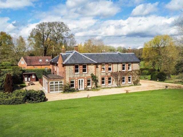 This country home is steeped in history and it is a nine bedroom house with four bathrooms and five reception rooms.