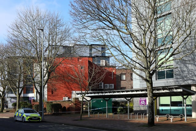 Police at a crime scene on Winston Churchill Avenue, Portsmouth
Picture: Chris Moorhouse (jpns 110224-05)