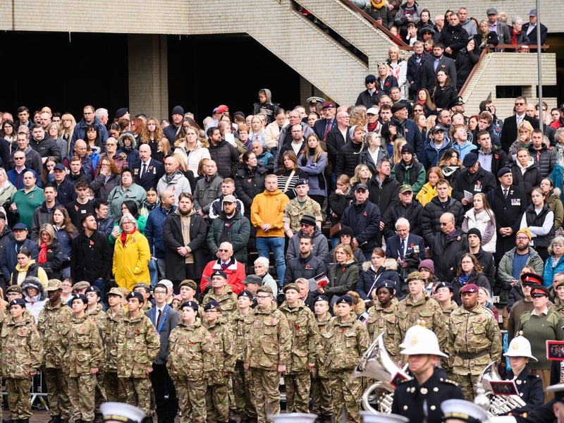 Pictured is: During the two minute silence
Picture: Keith Woodland (121121-88)