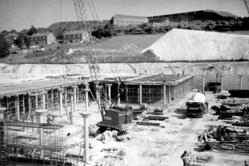 Here we see the construction of Farlington No.8 reservoir in 1994. On the top of Portsdown Hill can be seen Fort Purbrook. Picture: Portsmouth Water Company.