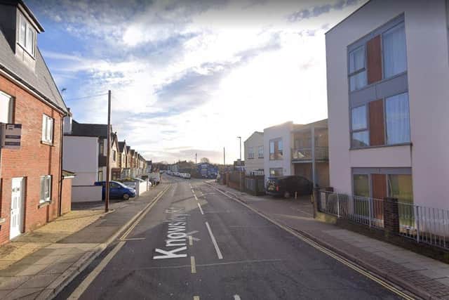 Police were called at 3.43am on Sunday to reports of an altercation between a woman and a man in a van in Knowsley Road, pictured. Photo: Google