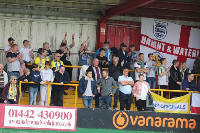 Hawks fans at Hemel Hempstead. Picture by Dave Haines.
