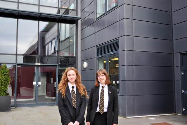 PGS Year 12 pupils Emma Pope and Bianka Anszczak.