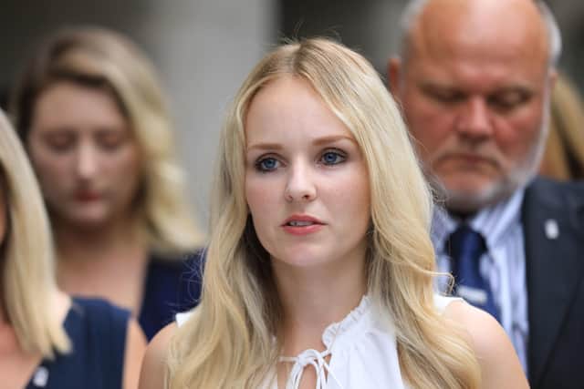 Lissie Harper, the widow of PC Andrew Harper,  who has written to the prime minister to ask for a retrial after her husband's teenage killers were cleared of murder. Photo: Aaron Chown/PA Wire