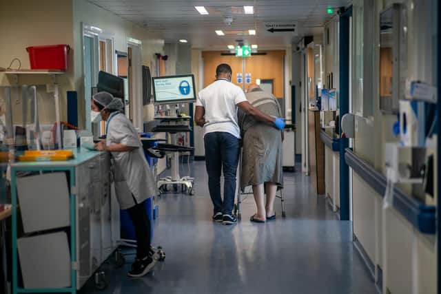 A general view of staff on a NHS hospital ward. PIC: Jeff Moore/PA Wire