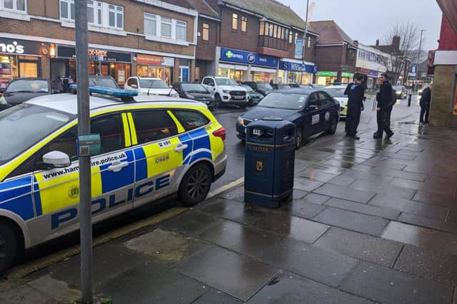 Police in Cosham High Street after the incident at Natwest Picture: Joe Buncle