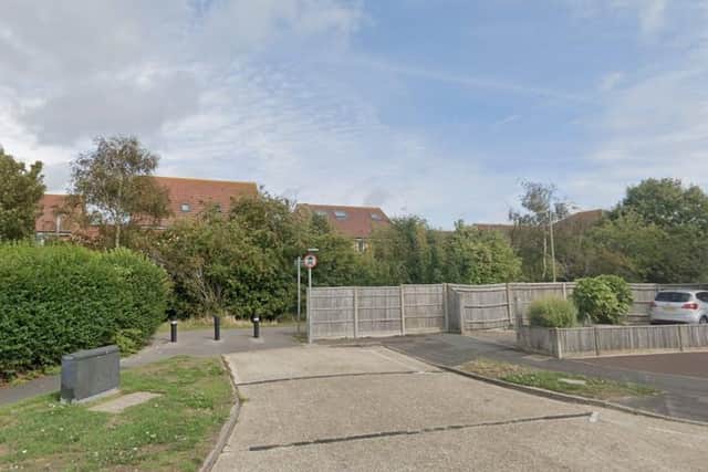 Officers are looking for a woman, described as wearing a pink coat, who walked passed a teenage girl and teenage boy in Lee-on-the-Solent between 4.30pm and 6.30pm on a cycle path by Skipper Way and Martlet Close. Pictures: Google Maps
