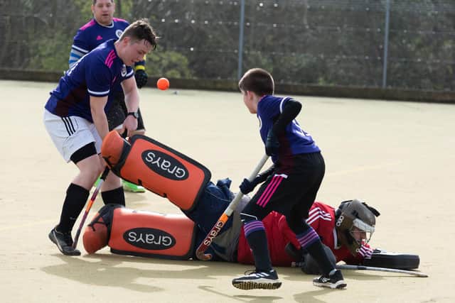 Portsmouth 4ths (purple) v US Portsmouth 2nds at Admiral Lord Nelson School. Picture: Duncan Shepherd.