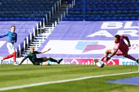 Ronan Curtis revelled in his Pompey striking role against Rochdale, netting in Friday's 2-1 victory. Picture: Joe Pepler