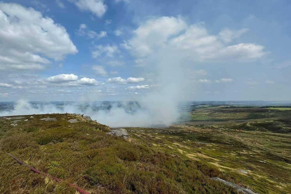 Drone footage shows devastating aftermath of moorland blaze in Yorkshire