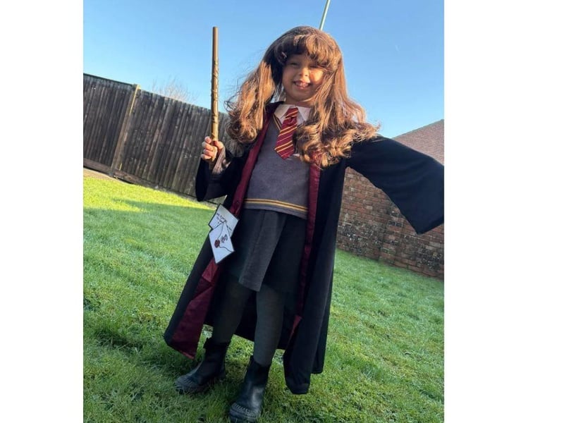 Wand at the ready - this Hermione outfit is absolutely brilliant!