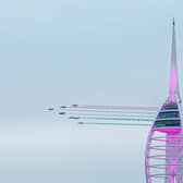 Red Arrows flying above Portsmouth Harbour on Wednesday 20th October 2021

Picture: Habibur Rahman