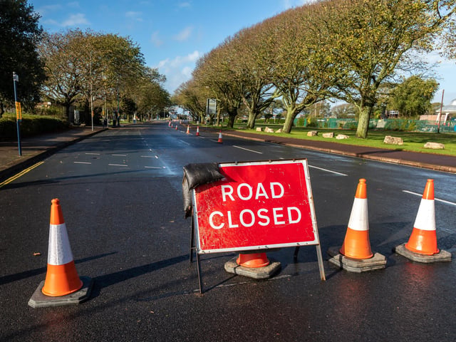 The deserted Race For Life course, which was cancelled due to rain and high winds. Picture: Mike Cooter (311021)