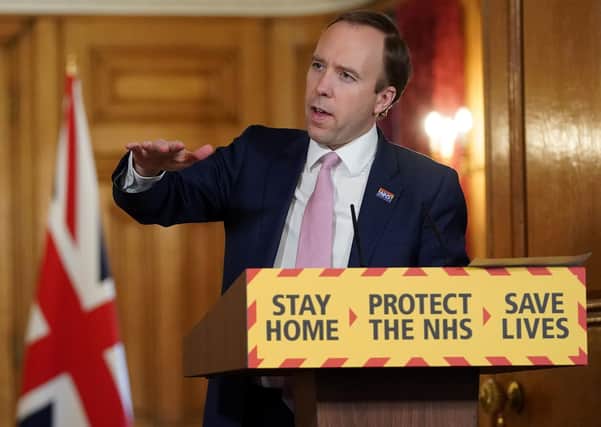 Matt Hancock during a media briefing in Downing Street on coronavirus. Photo: Pippa Fowles/10 Downing Street/Crown Copyright/PA Wire
