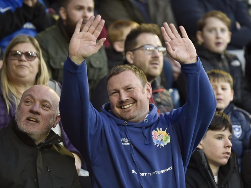 Fans at Fratton Park as they prepare for the match between Portsmouth FC v Barnsley Picture: Sarah Standing (160424-578)
