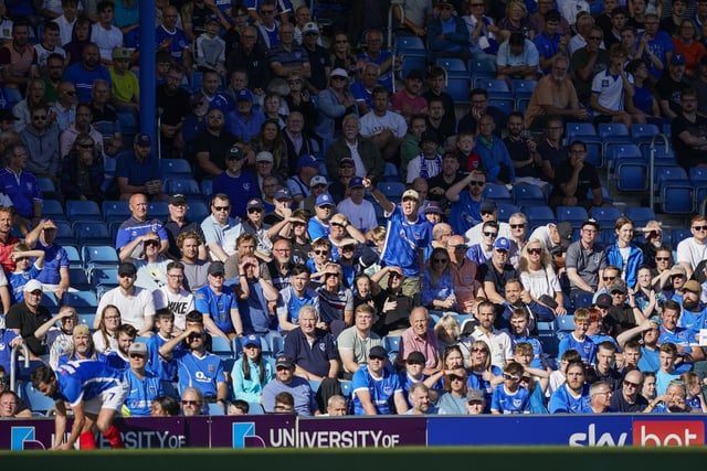 The home section was sold out as 17,194 Pompey fans cheered on the Blues against Cheltenham